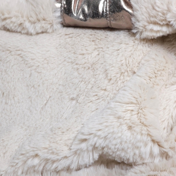 ASOS Metallic Rose Gold Oversized  Sherpa Lined Rain Jacket Size 0 - Picture 10 of 10